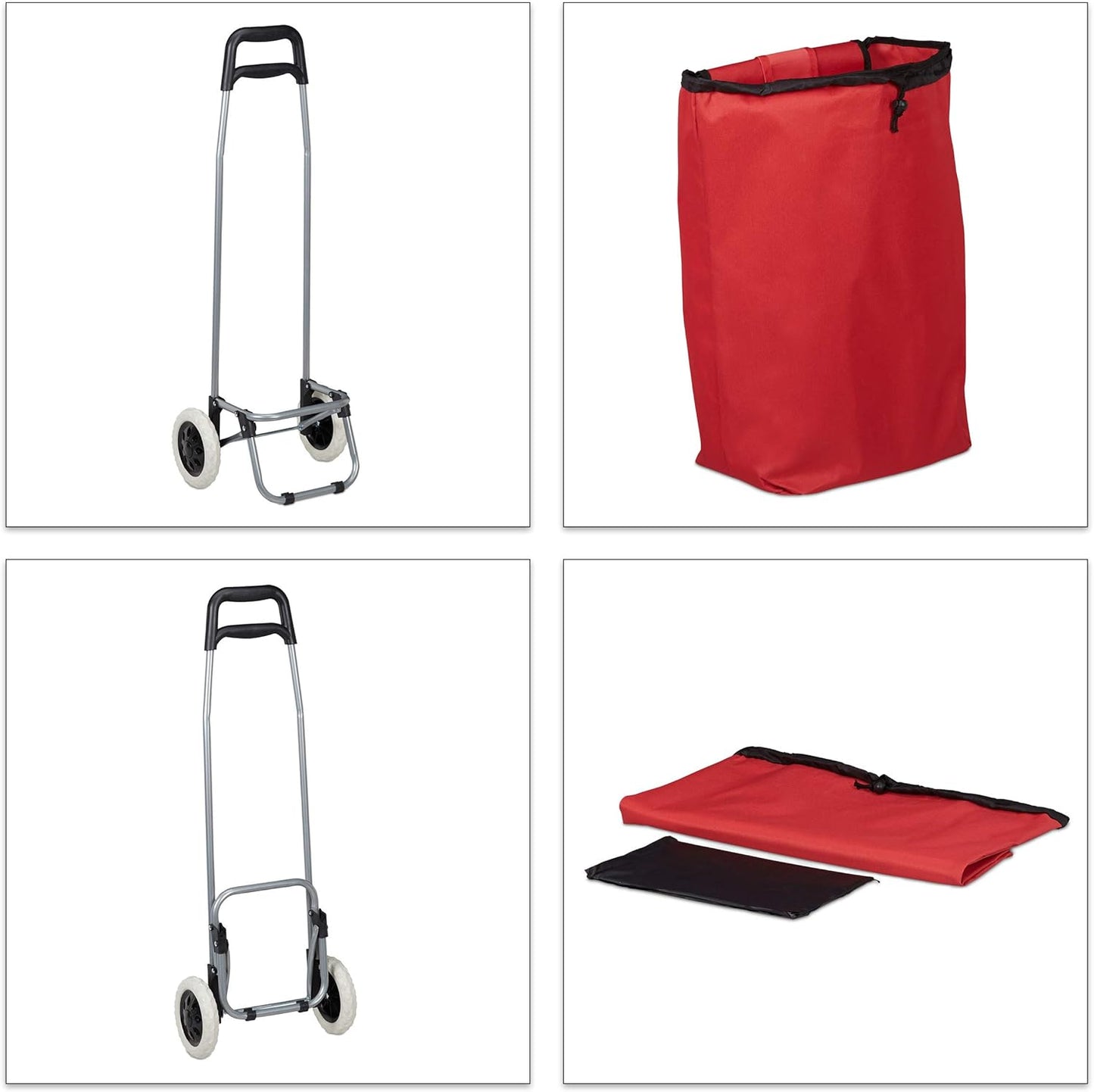 Klappbarer Einkaufstrolley, Rot