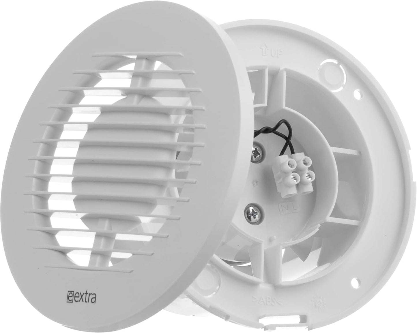 100mm Abluftventilator für Bad und WC, Ø 100mm Weiss