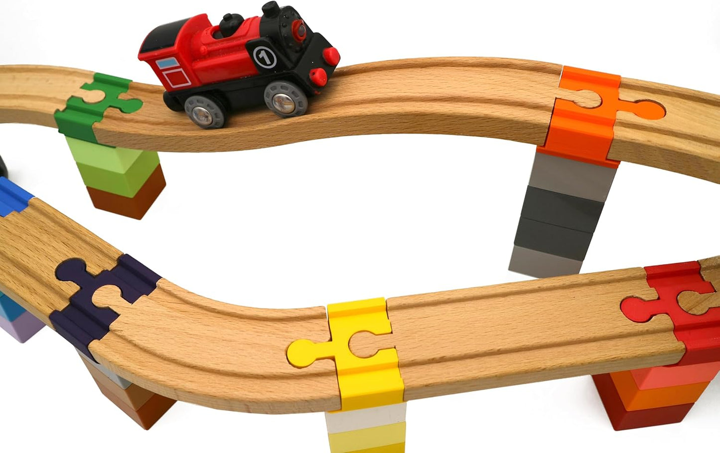 Duplo-Adapter für Holzeisenbahnen, Regenbogen