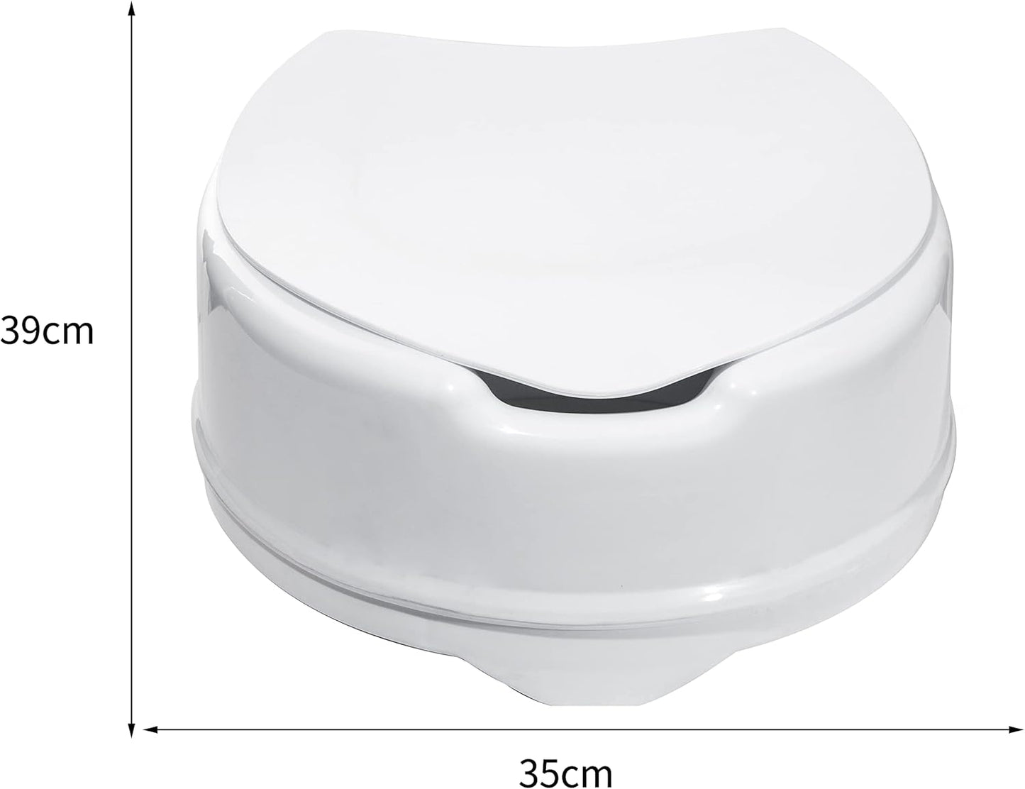 Erhöhter Toilettensitz mit Deckel (15 cm), 15 Cm