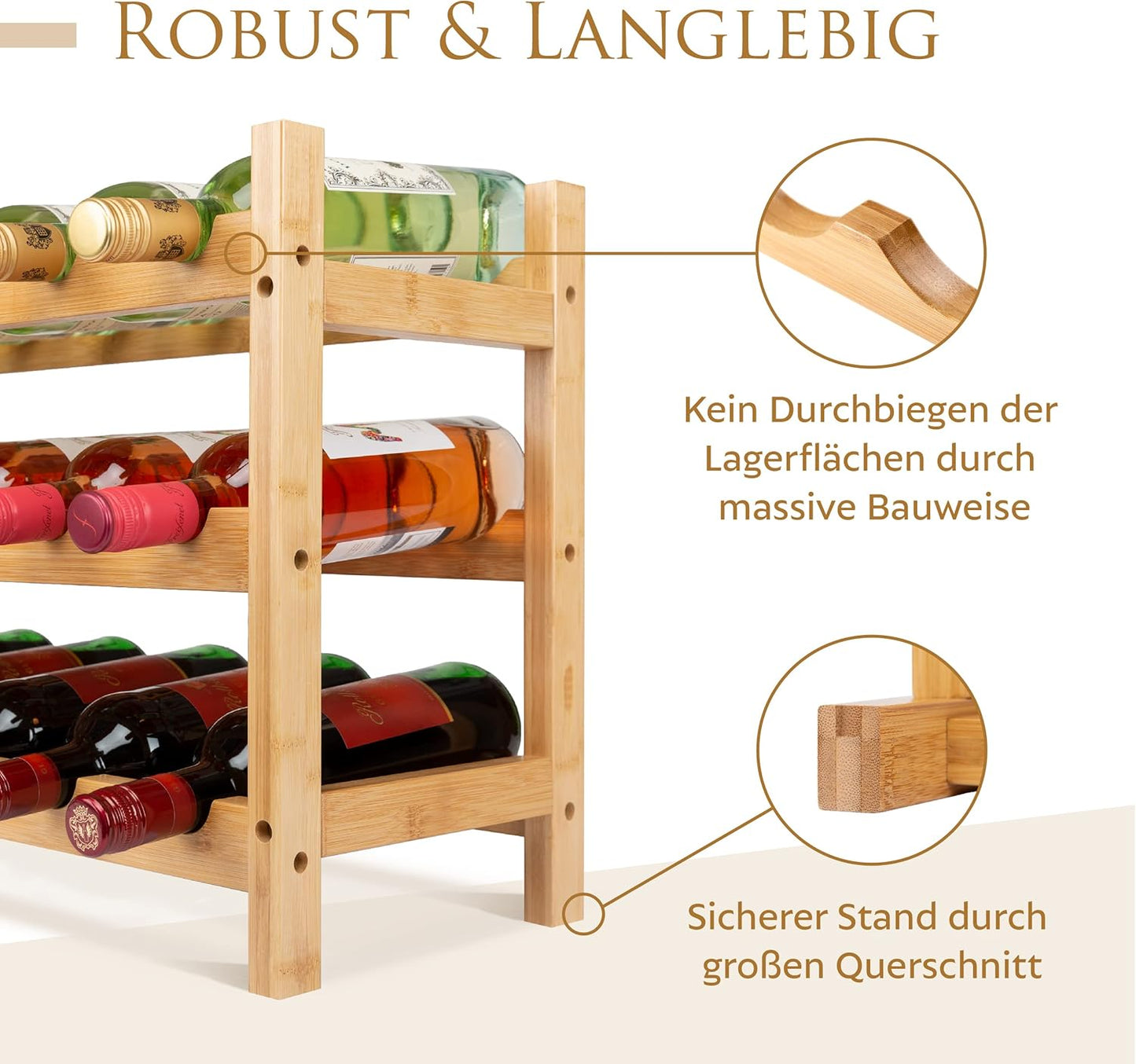 Stapelbares Weinregal für 24 Flaschen, 24 Flaschen