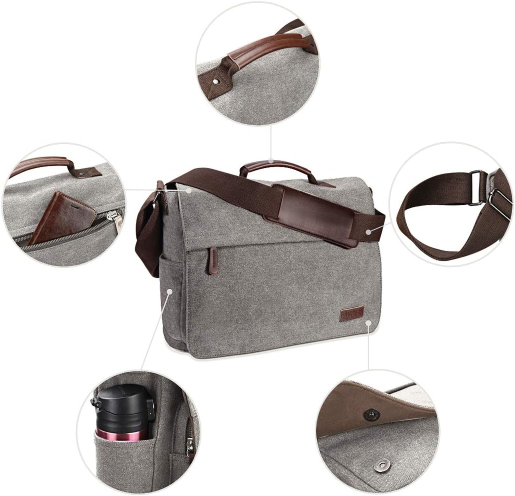 Laptoptasche aus Segeltuch, Grau