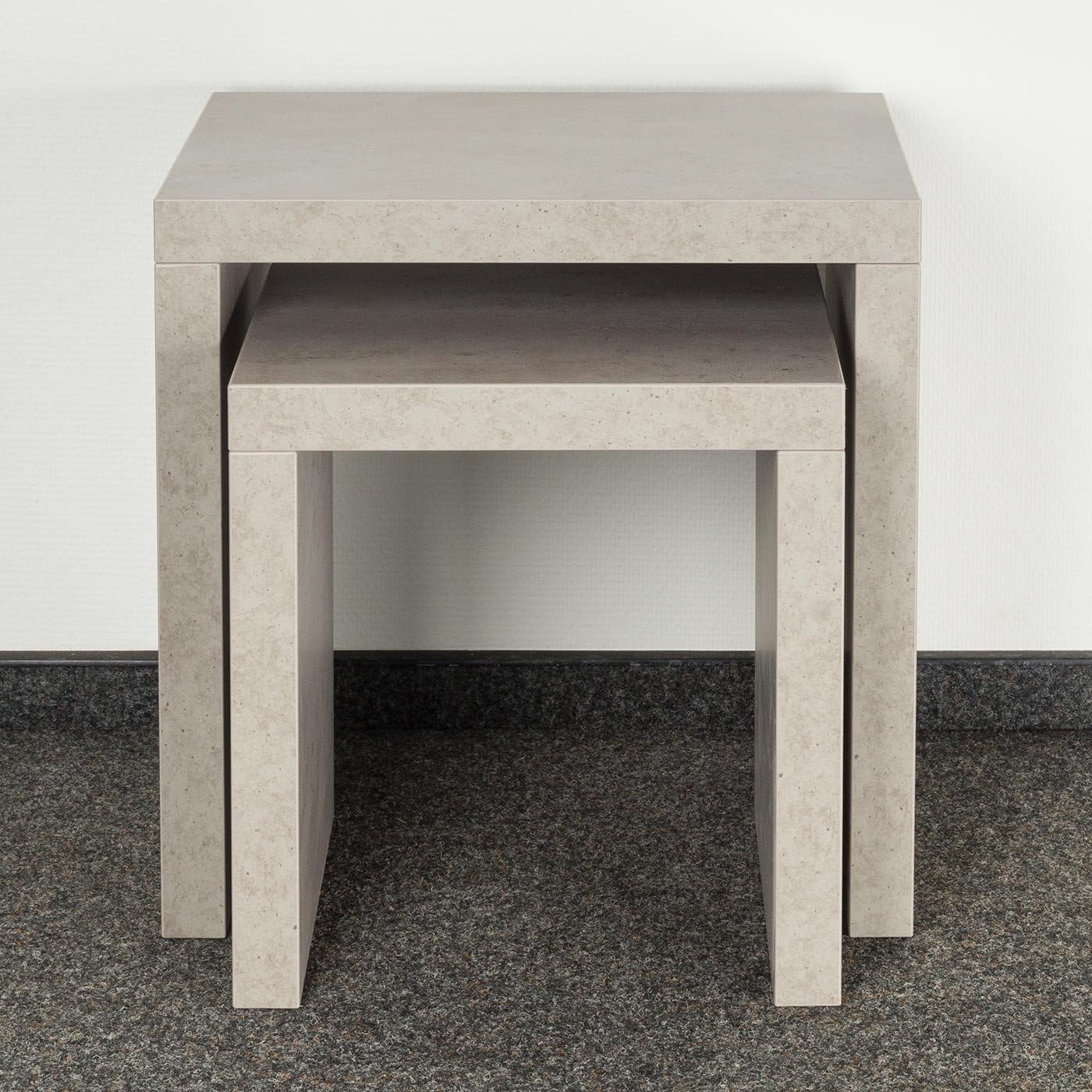 2er Satztisch-Set in Betonoptik, Betonoptik