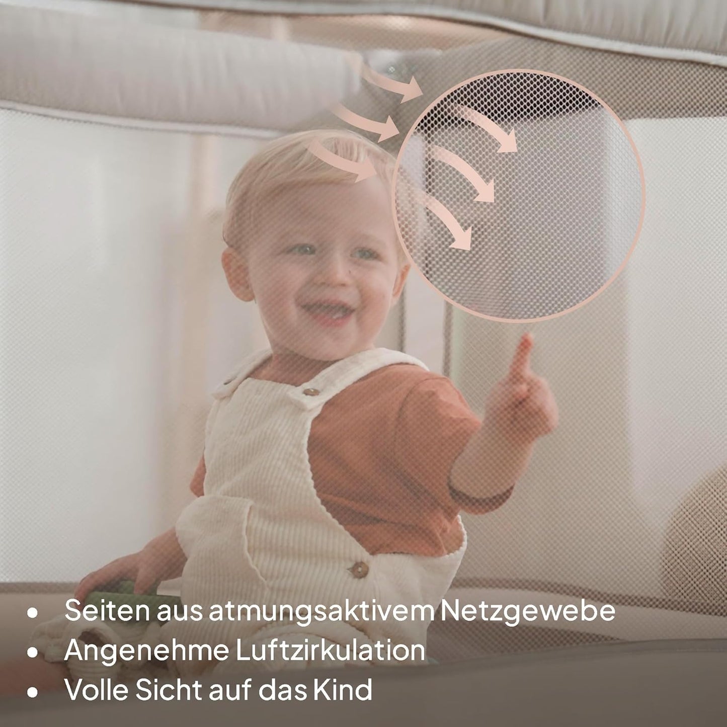 Amelie Baby-Reisebett faltbar mit Matratze, Grau