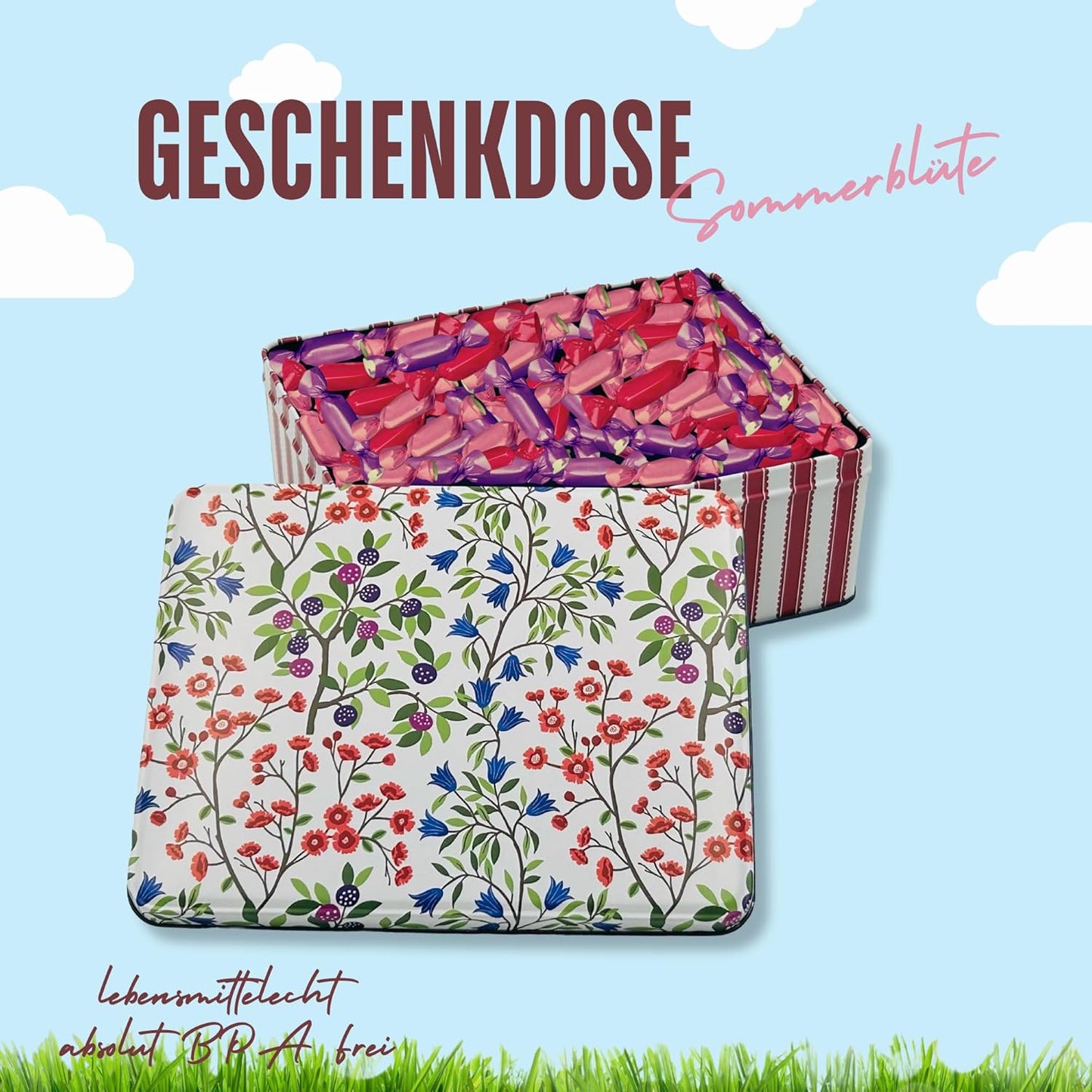 Keksdose Sanderson-Design, Sommerblüte