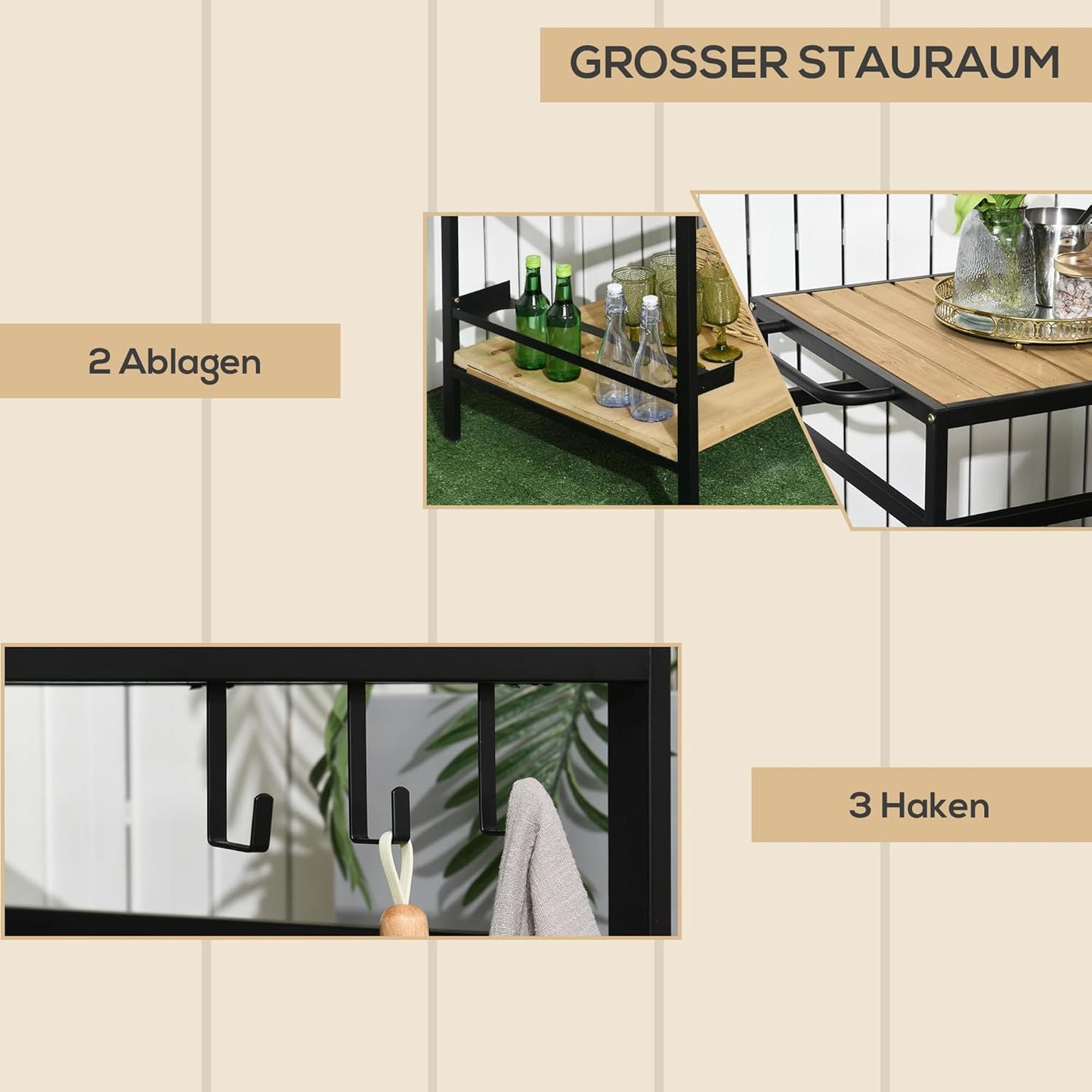 Multifunktionaler Gartenrollwagen