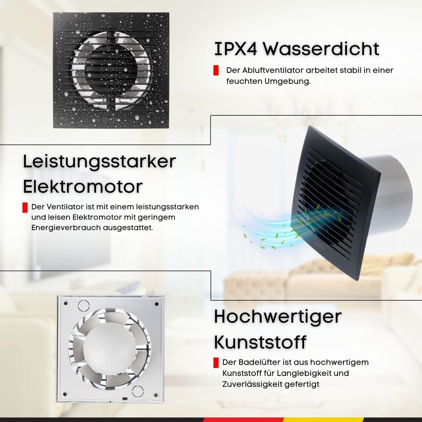 Abluftventilator EE100, Ø 100mm Anthrazit