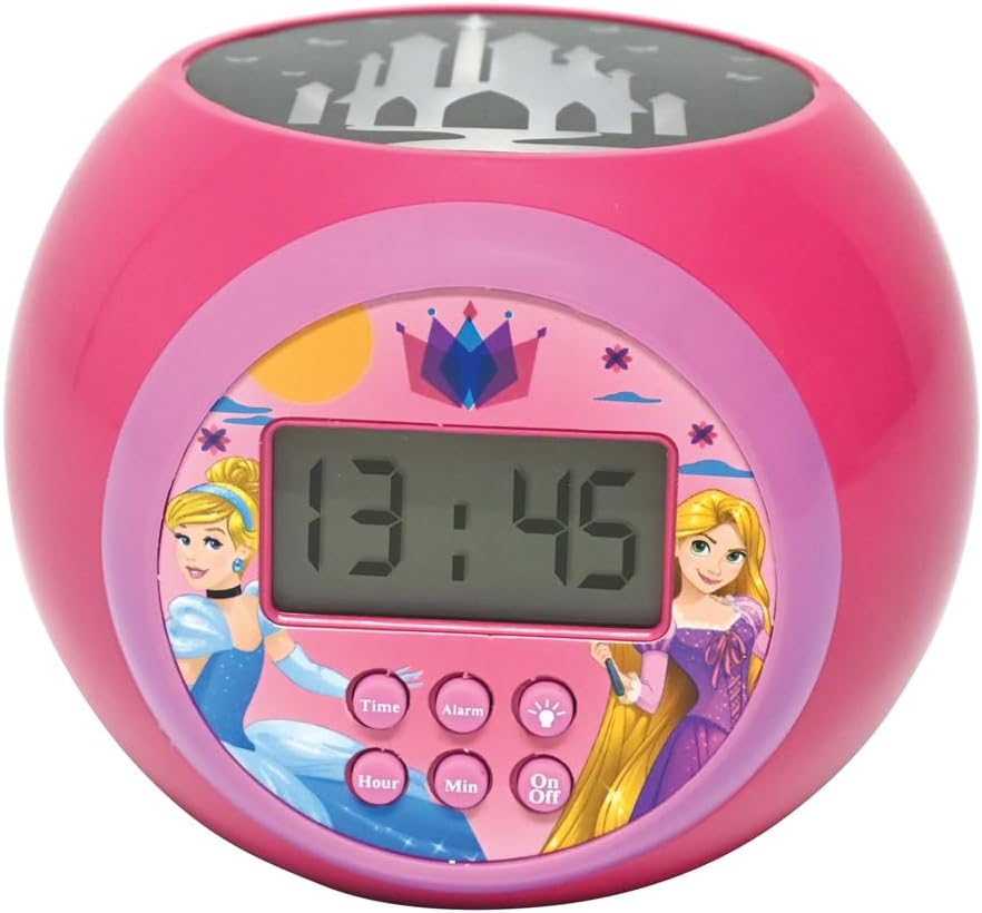 Disney Princess Projektionswecker mit Nachtlicht und Timer, Disney Prinzessin
