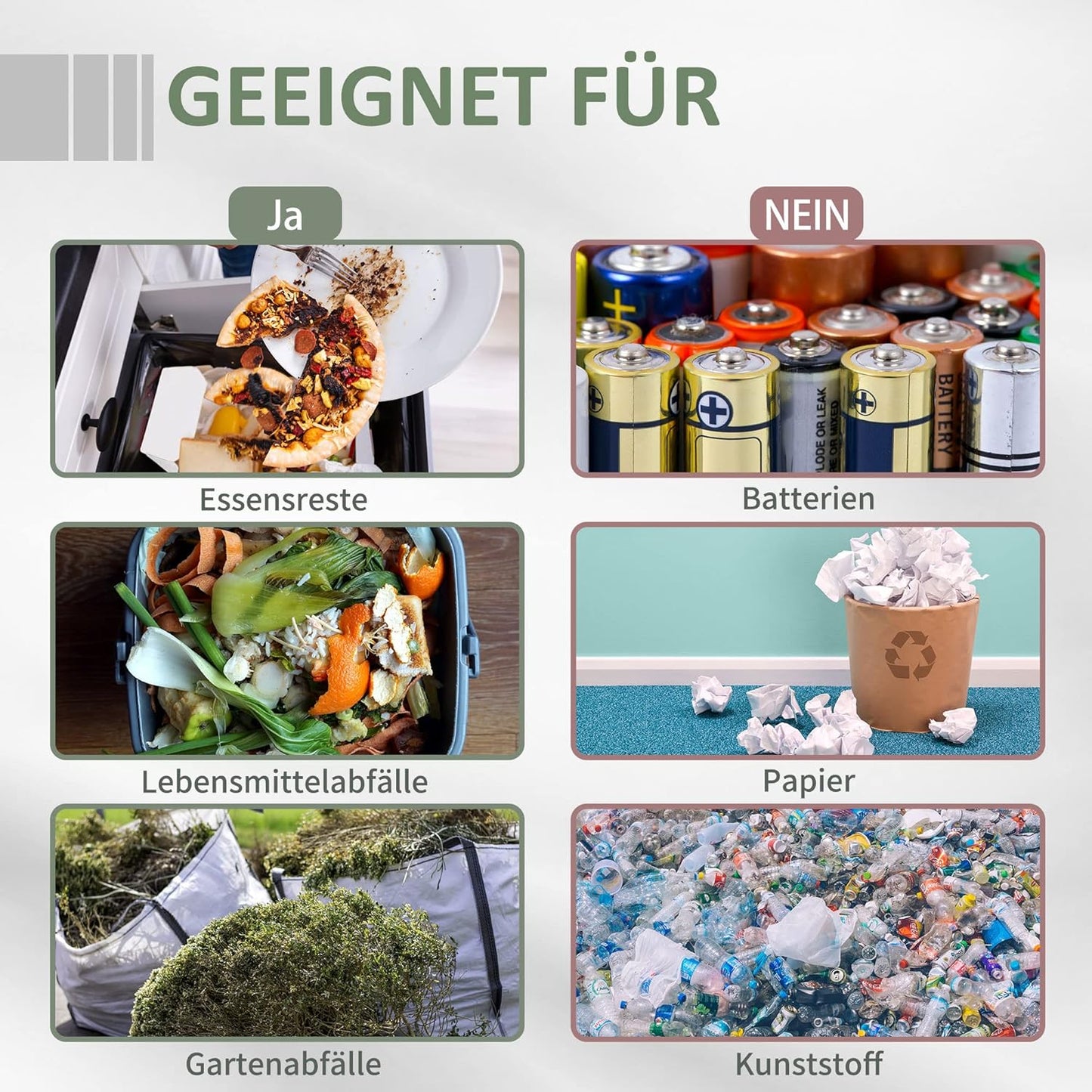 Komposttrommel mit 2 Kammern, Grau
