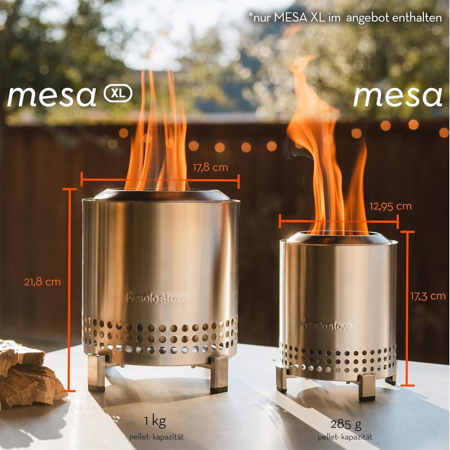 Raucharmer Tischkamin für Outdoor, Mesa|Tief Olive