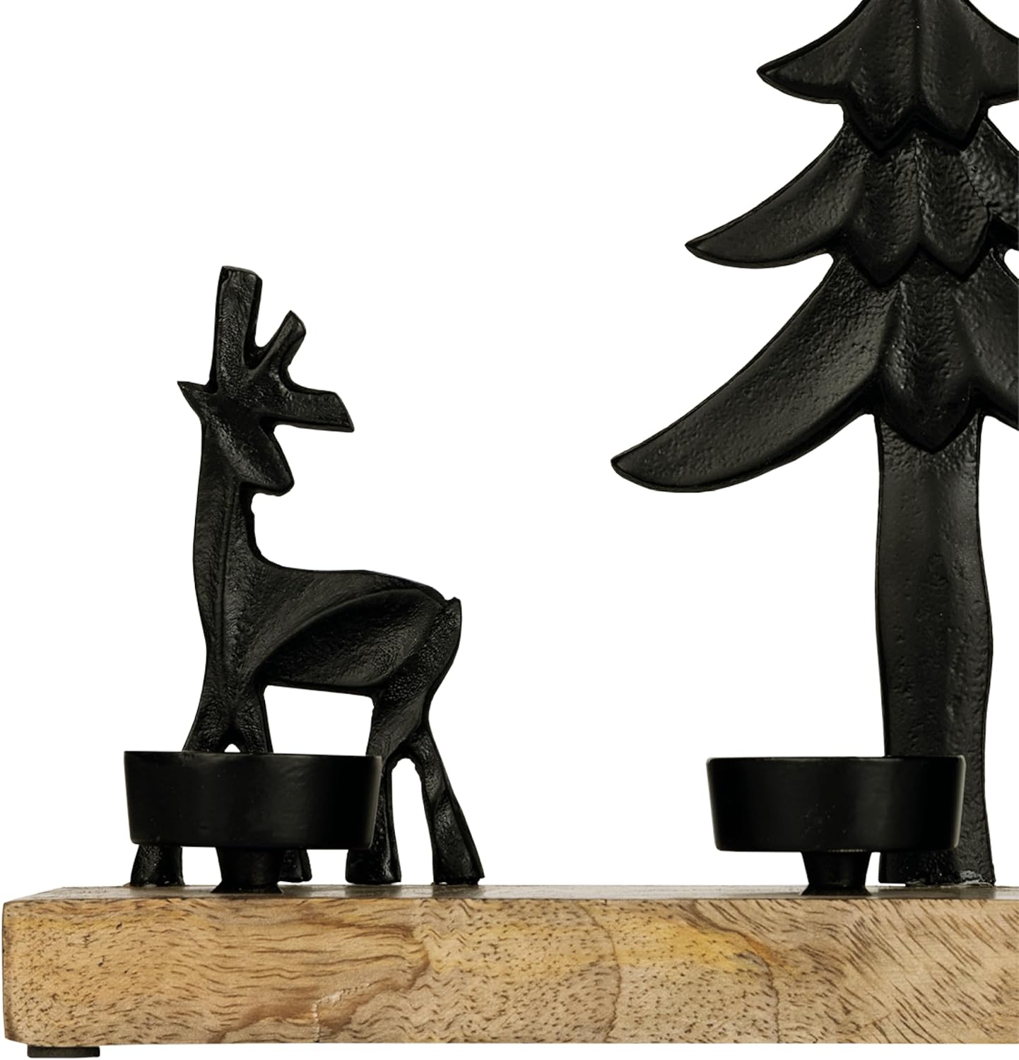 Teelichthalter mit Rentieren, Schwarz, 38 X 20 Cm (Lxh)