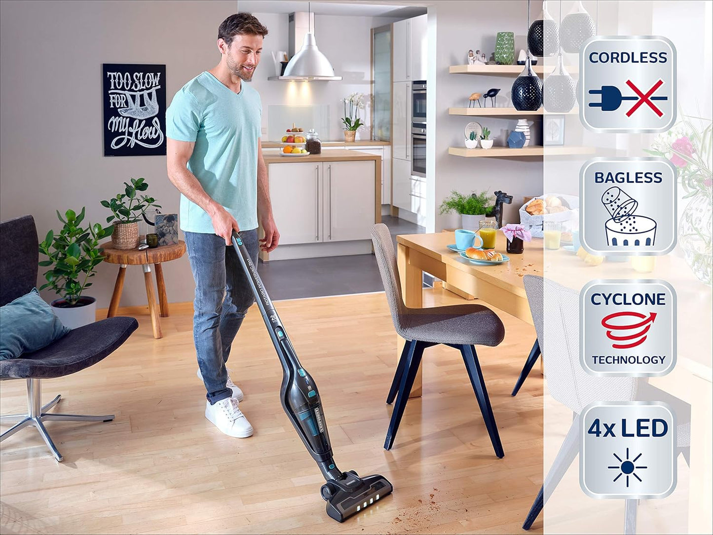 Rotaro PowerVac - Kabelloser Akkustaubsauger, Staubsauger 2.0