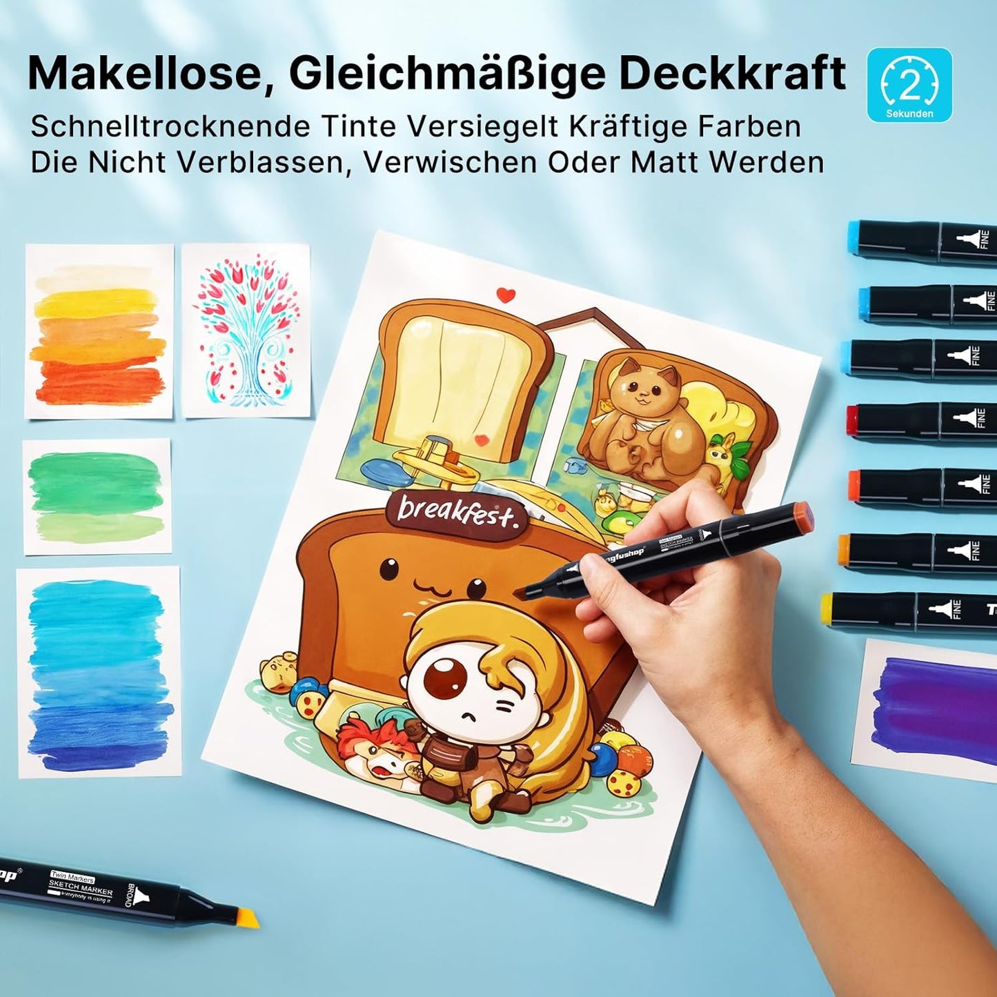 Alkoholmarker-Set mit Doppelspitze, 204