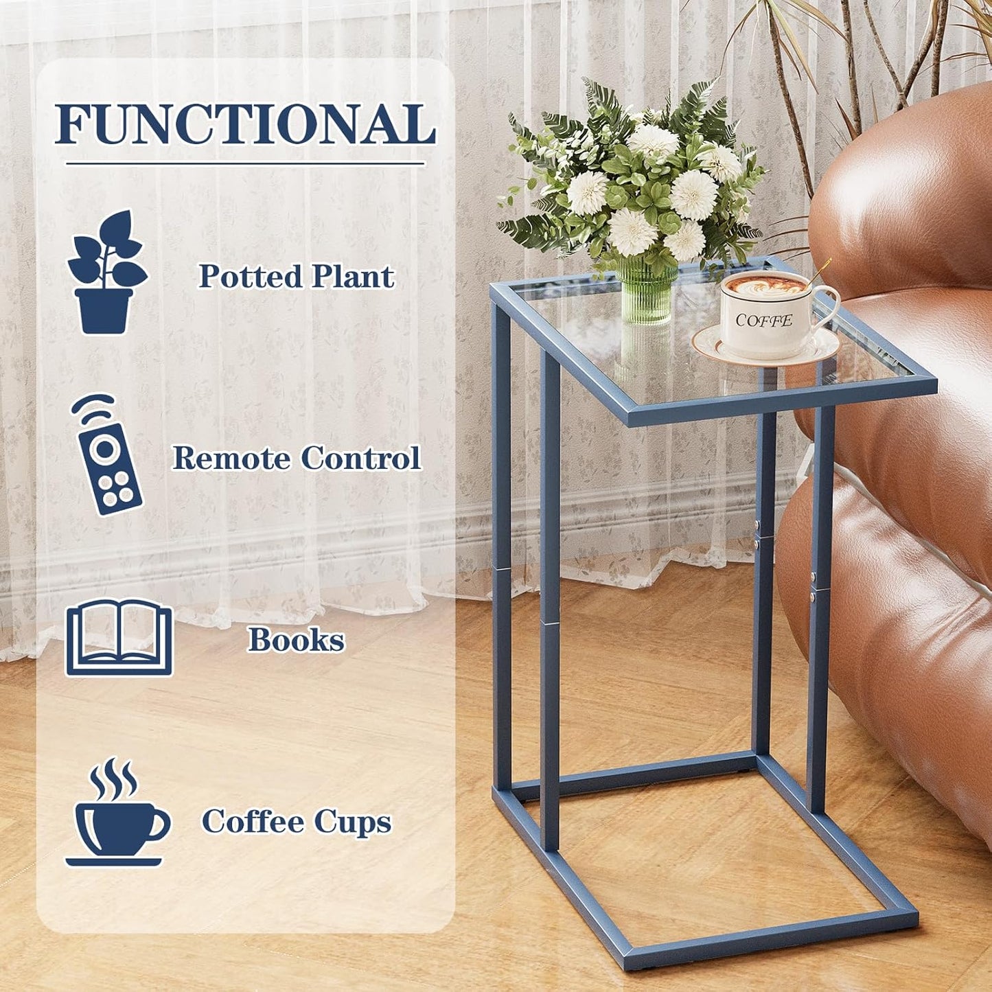 C-Form Beistelltisch, 1PC Blau