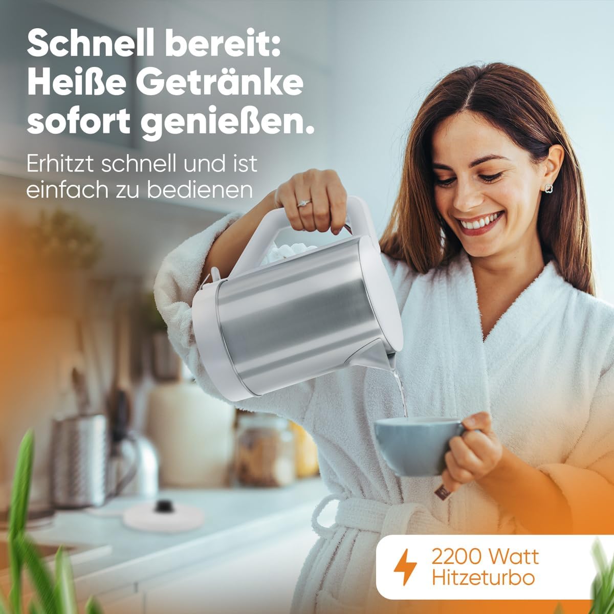 Wasserkocher WKS 3002 CB, Weiss/Edelstahl