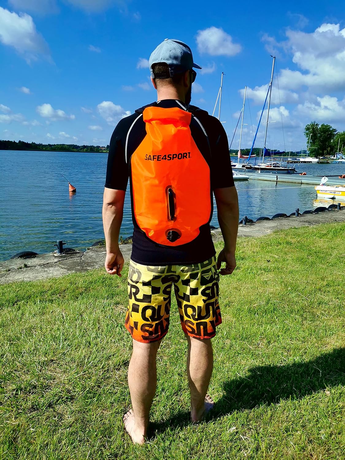 3-in-1 RunSwimmer Sicherheitsboje mit Trockentasche