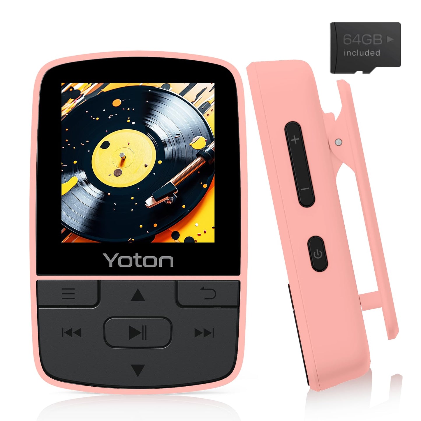 YM03F MP3-Player mit Sportclip und Schrittzähler, Rosa