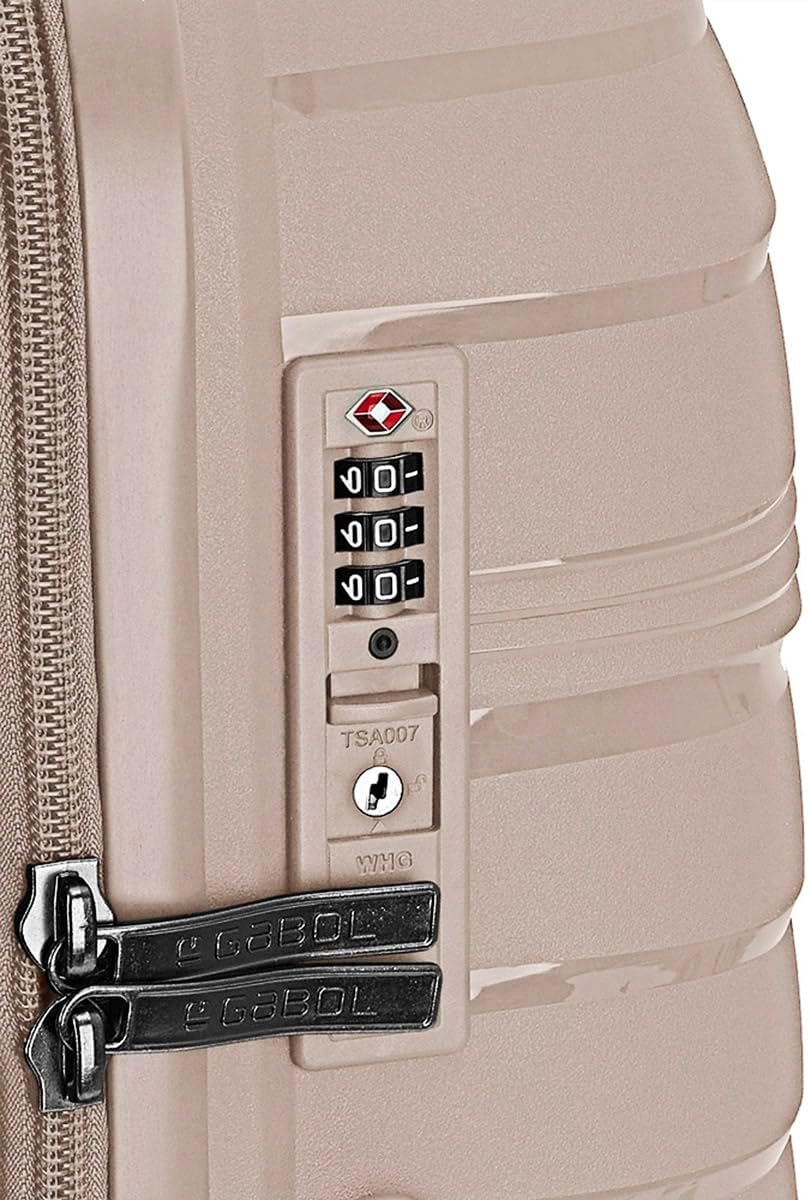 Hartschalenkoffer mit 4 Doppelrollen, M Beige