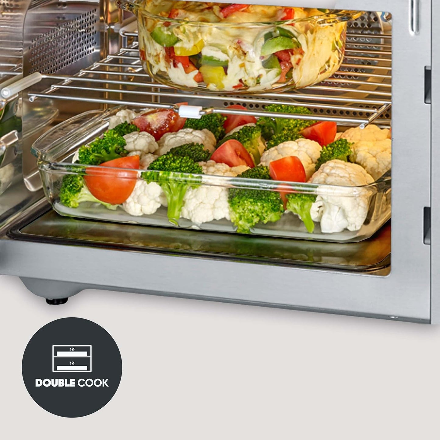 Mikrowelle MW 7777, Glasboden Grill und Heissluftfunktion 25l