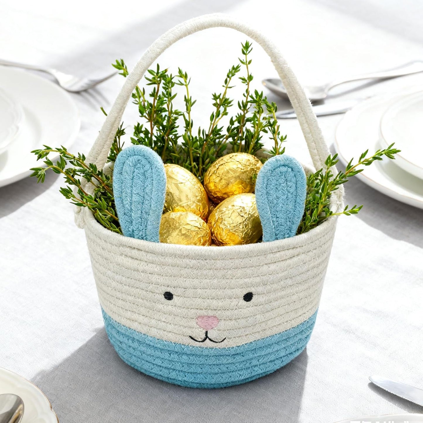 Osterkorb mit Griff für Kinder und Babys, Blau