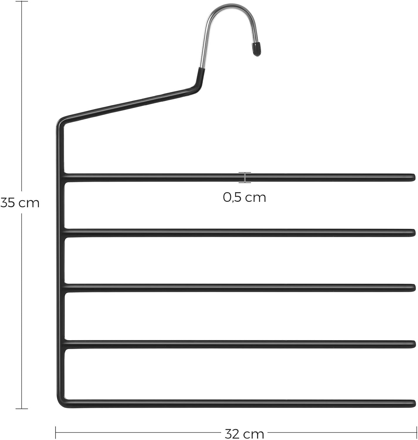 Hosenbügel-Set, 4 Stück, Schwarz