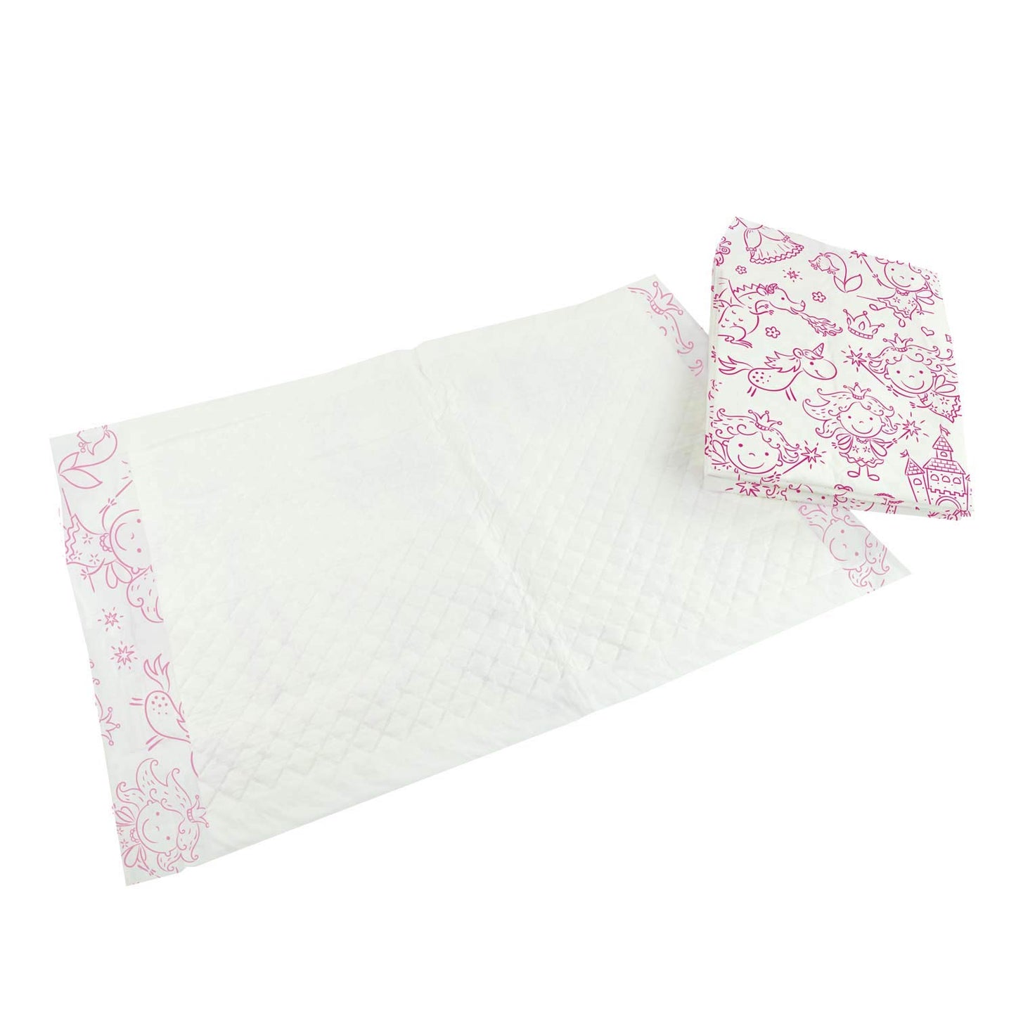 50 Stück Einweg-Wickelunterlagen mit Prinzessin-Motiven, 40 x 60 cm, Prinzessin Single