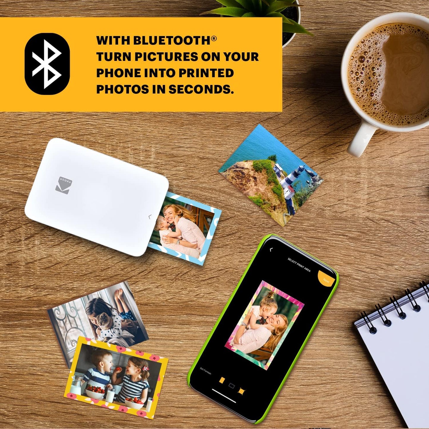 Step Slim Sofort-Smartphone-Fotodrucker, Drucker Weiss