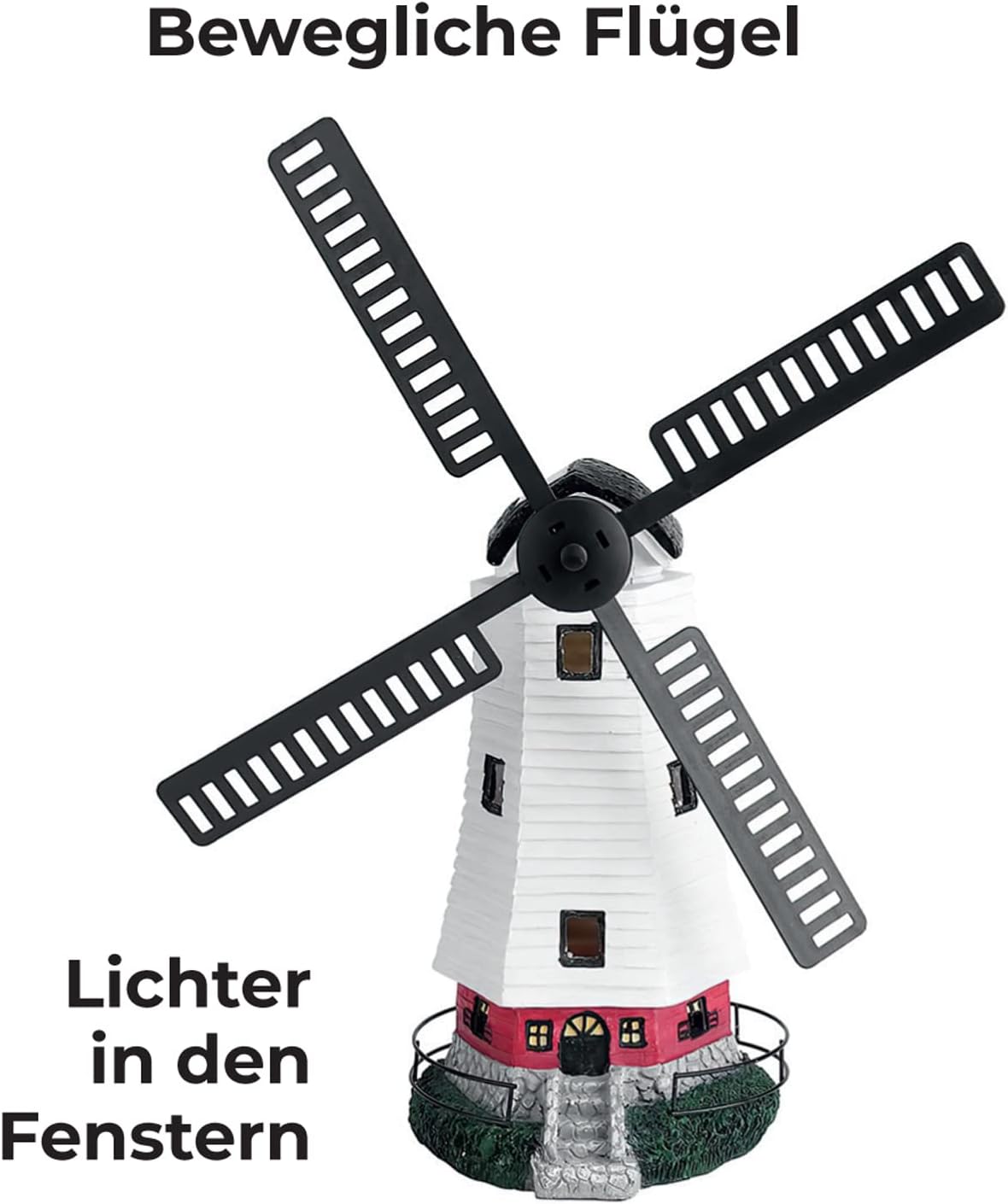 Solar Windmühle für Garten mit LED Licht