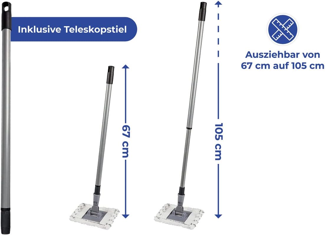 Teleskop Bad- und Fliesenwischer mit 360° Gelenk, Single