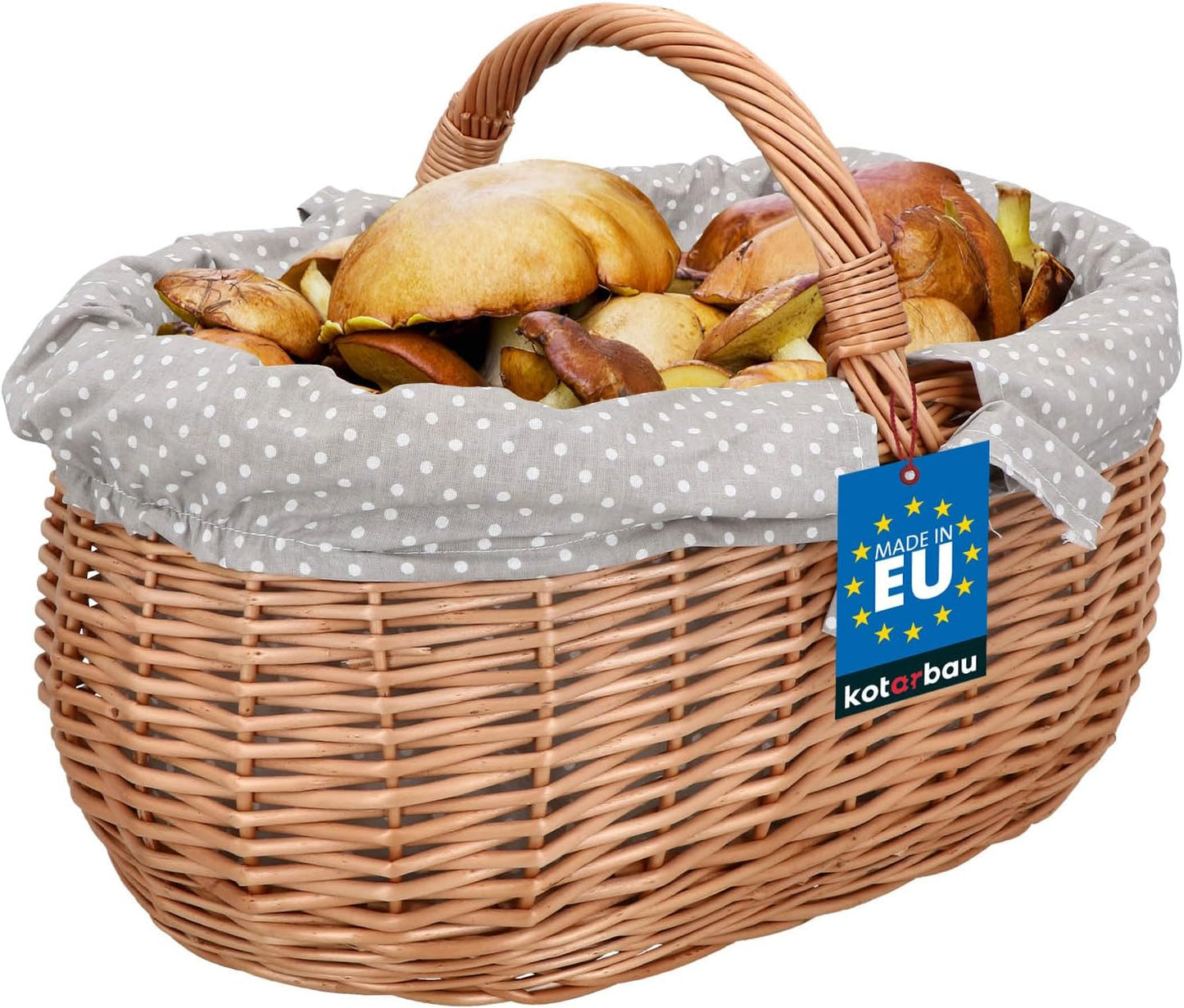 Picknickkorb, Mit Grau Stoffeinsatz
