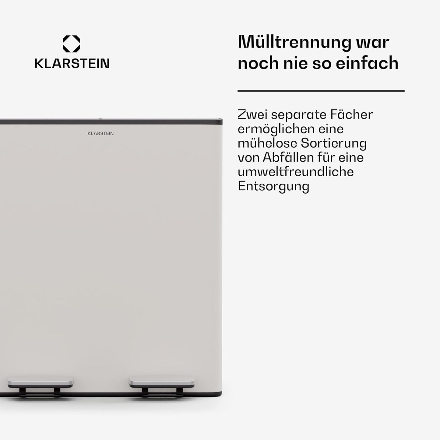 EcoVista Mülleimer, 40 L mit komposteimer Creme