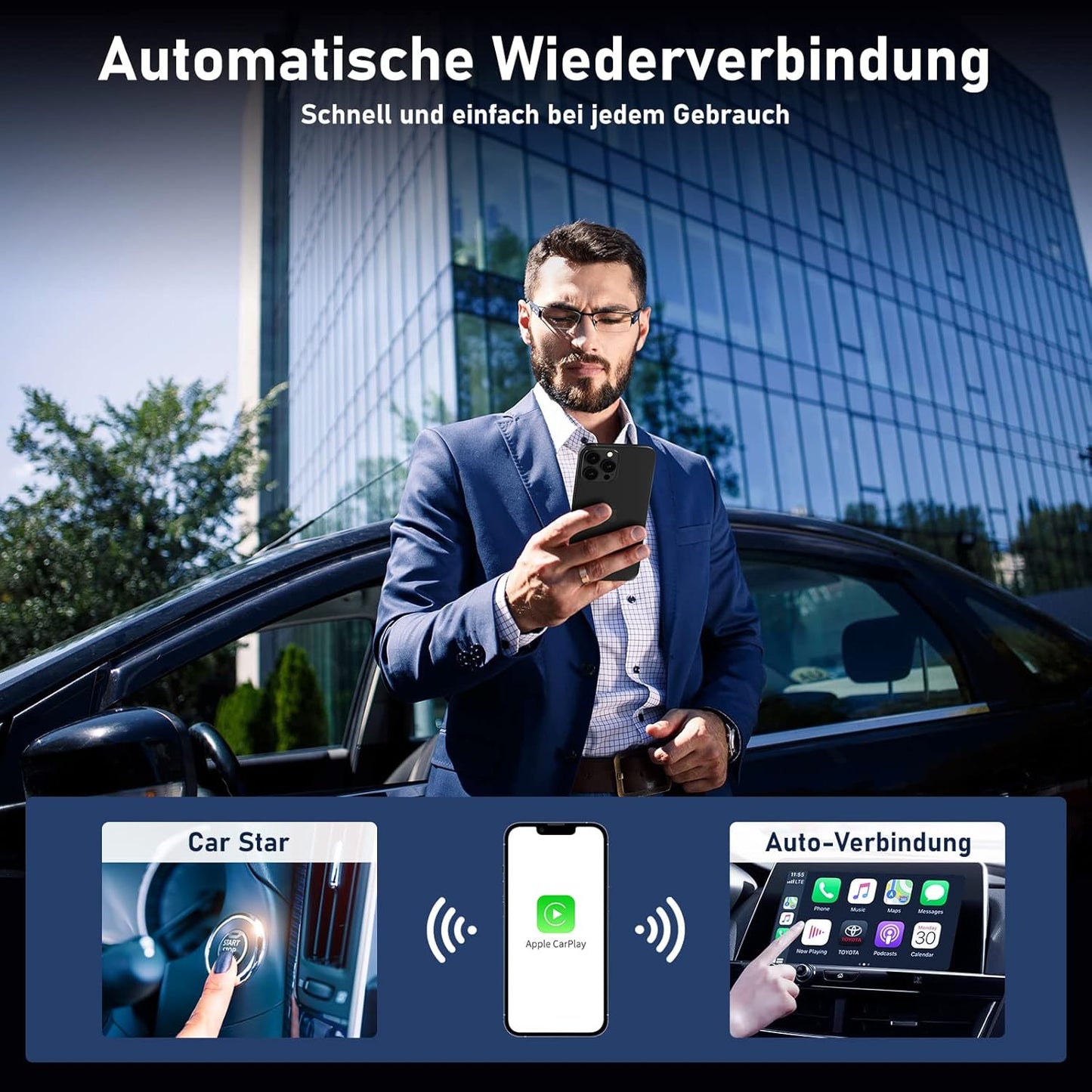 Wireless CarPlay Adapter, Schwarz