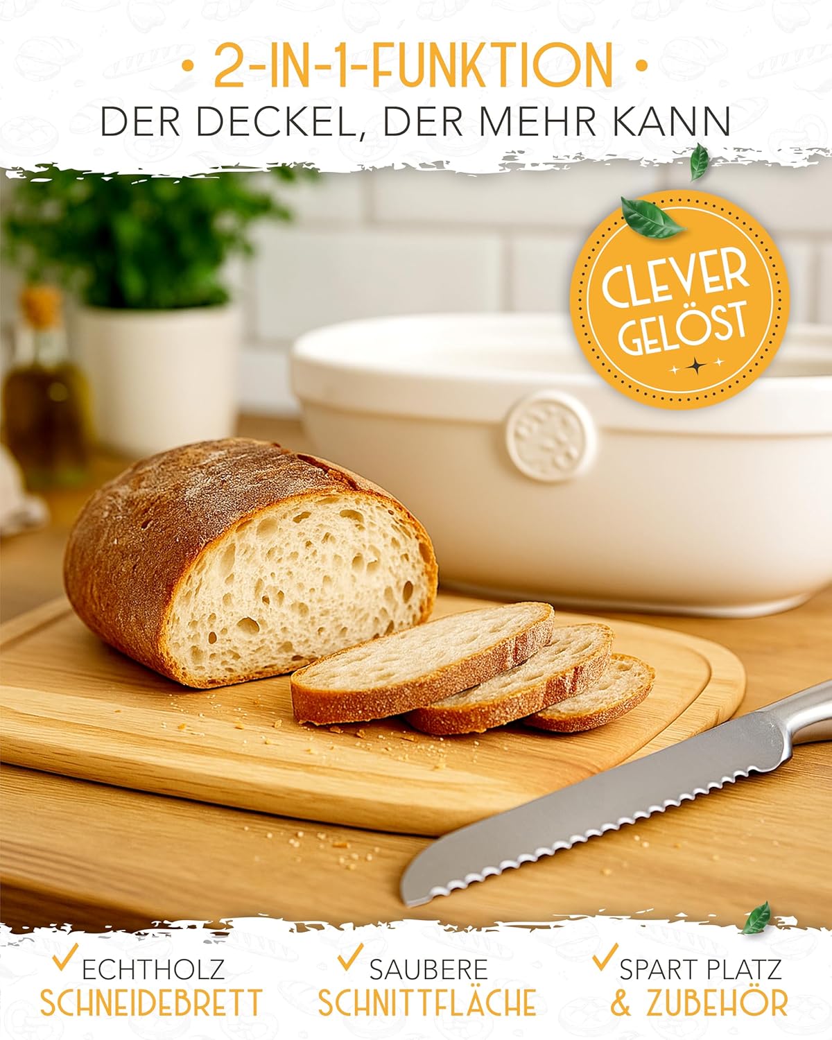 Brotkasten mit Deckel, Brotkasten Keramik