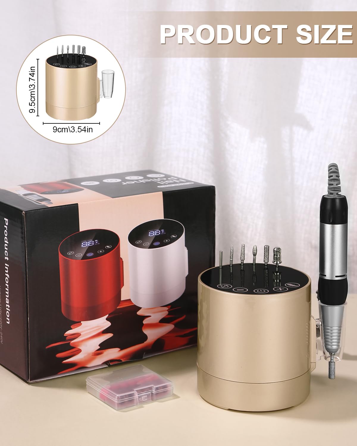 Professioneller Nagelfräser mit LCD-Display, Goldene