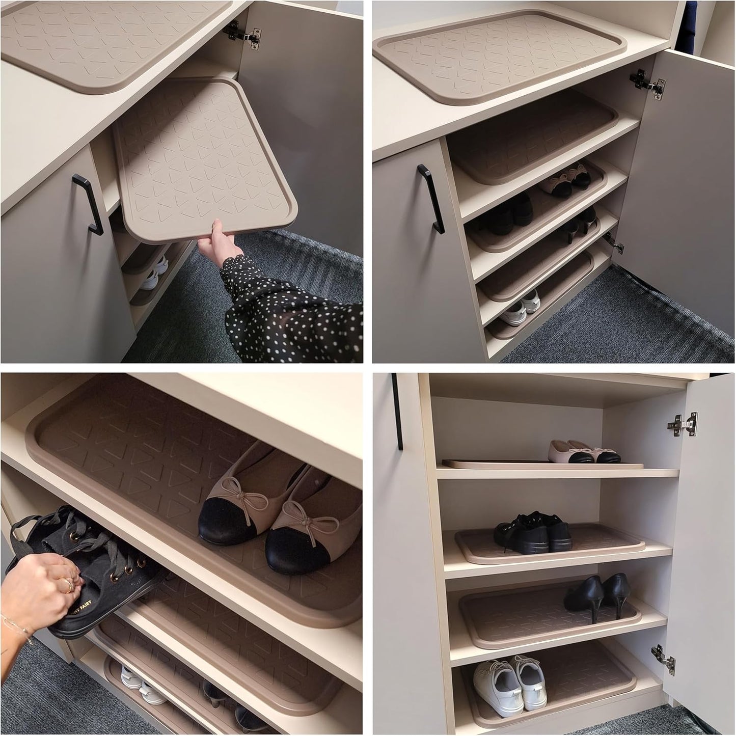 2-teiliges Schuhabtropfschalen-Set, Beige 38 x 50 cm 2 Stück