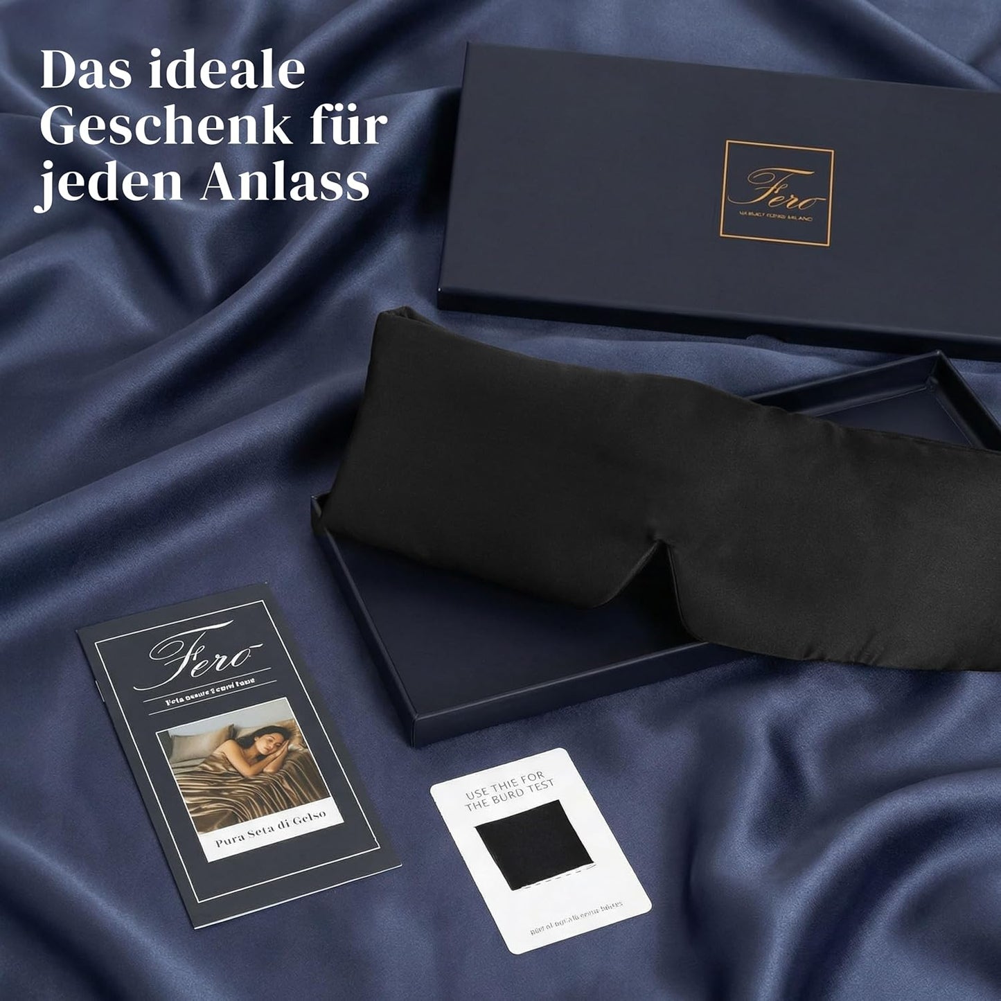 Schlafmaske aus Maulbeerseide, Schwarz