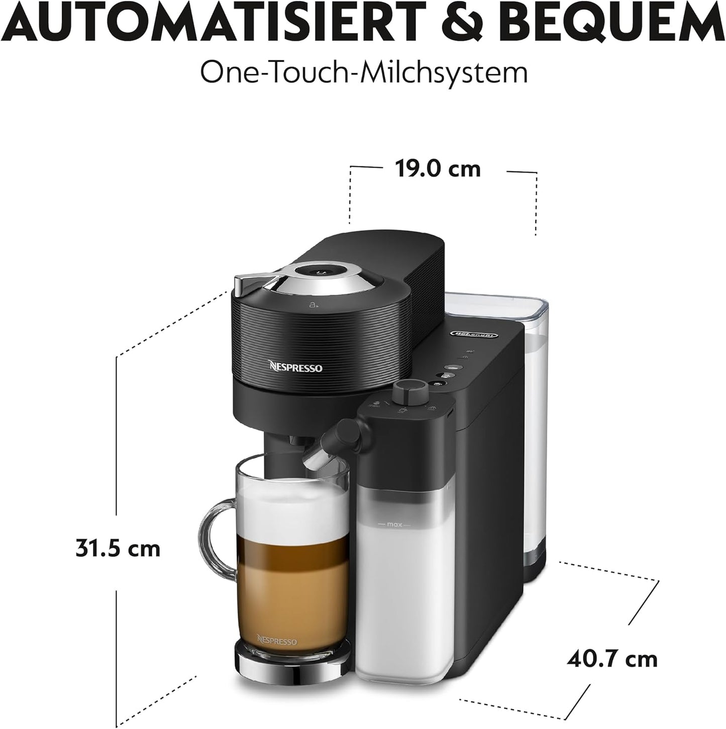 Nespresso Vertuo Lattissima, ohne Bundle Schwarzz