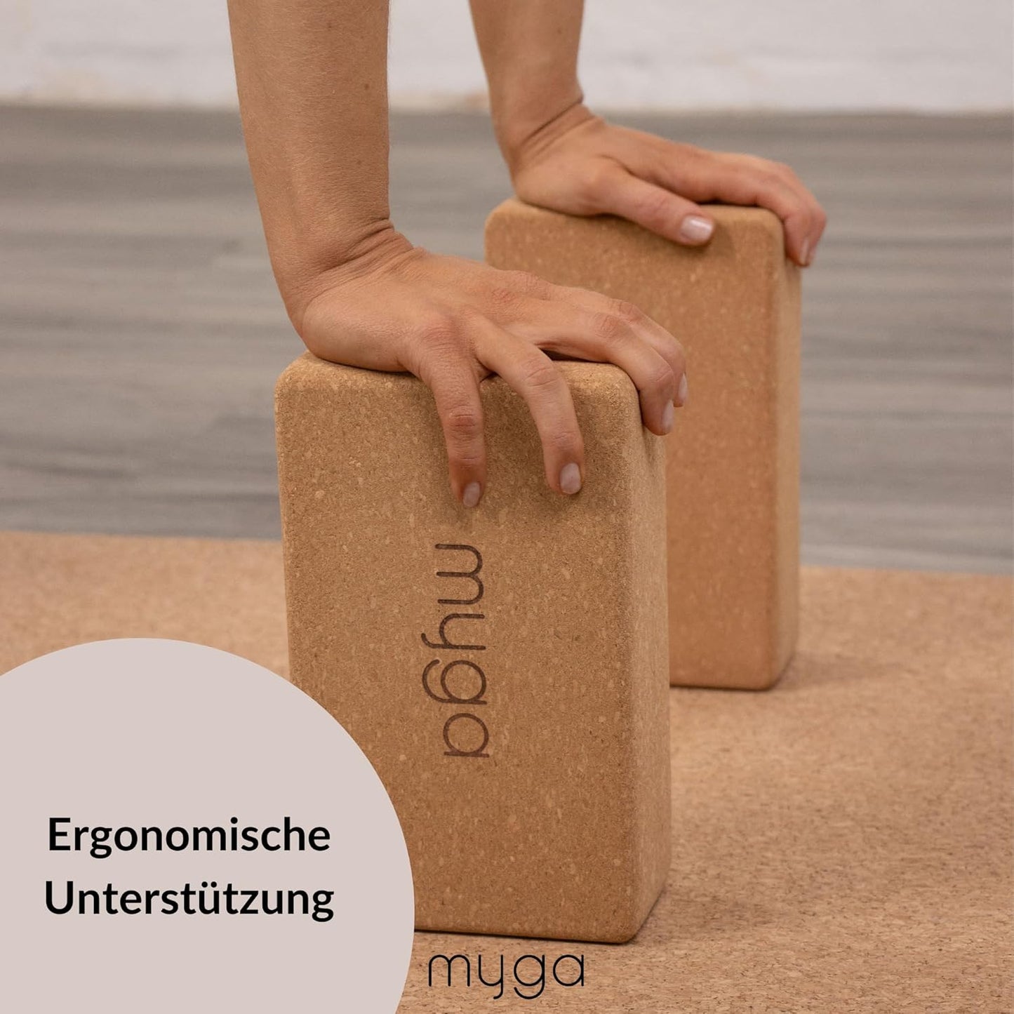 Yoga Zubehör Set mit rutschfesten Blöcken & Gurt, Grau