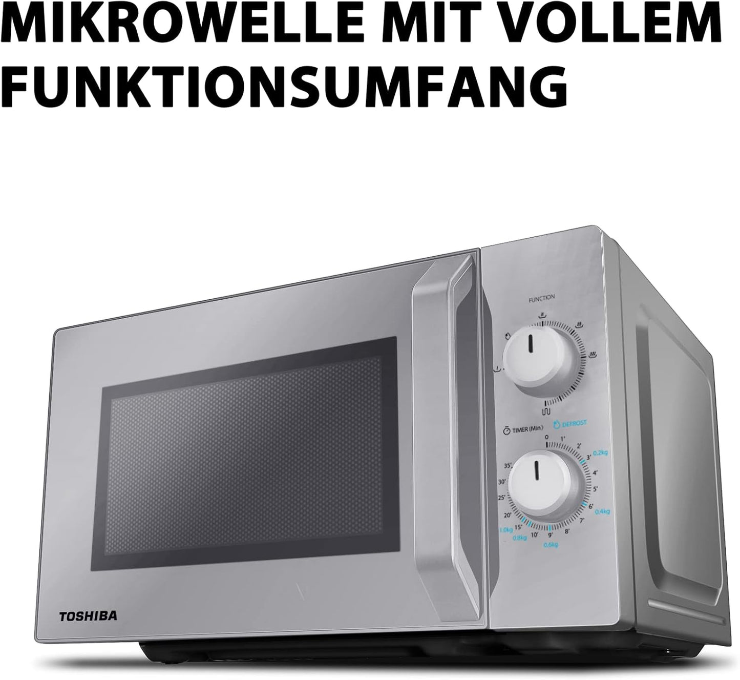 Solo-Mikrowelle mit Auftaufunktion, 20L, 800W, Silber,20L