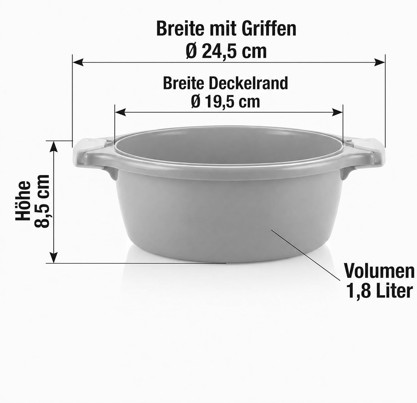 2-teiliges Mikrowellenschüssel-Set mit Dampfventil, Grau