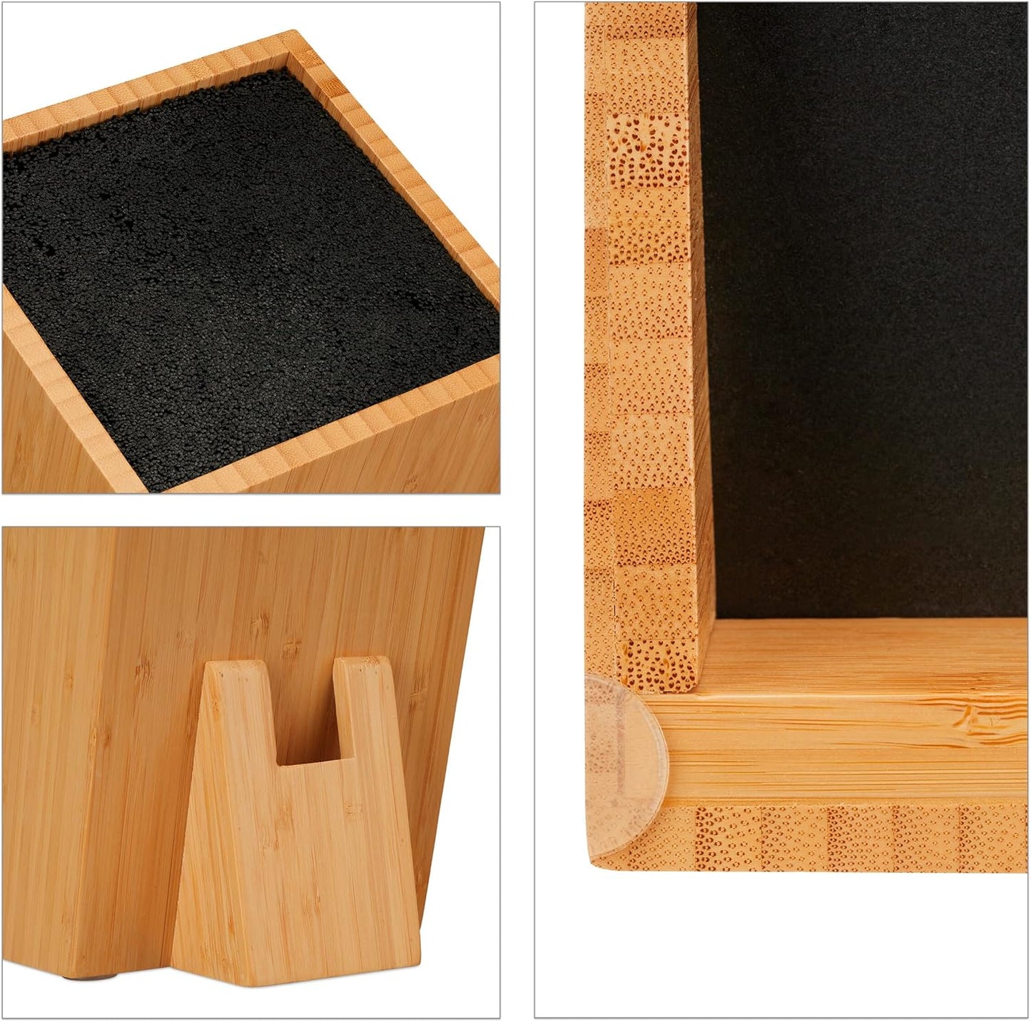 Messerblock, 25 x 14,5 x 22 cm / Hellbraun, Schwarz
