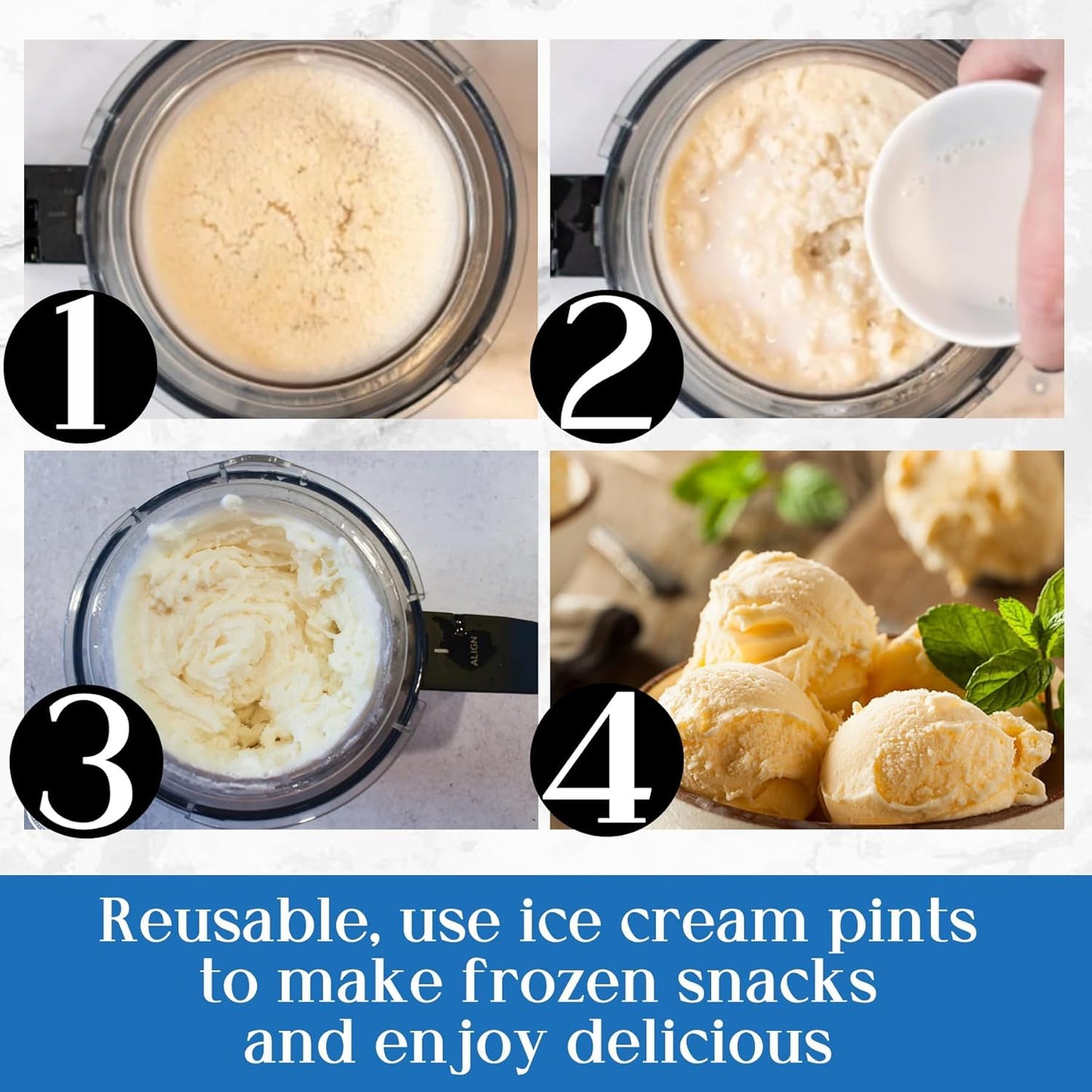 Eiscreme-Behälter-Set mit Löffeln
