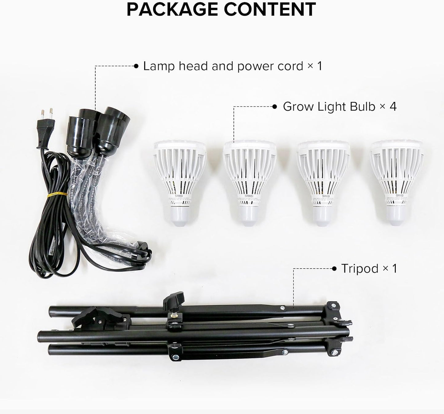 LED Pflanzenlampe mit verstellbarem Stativ und 4 Schwanenhälsen, 120W mit Ständer