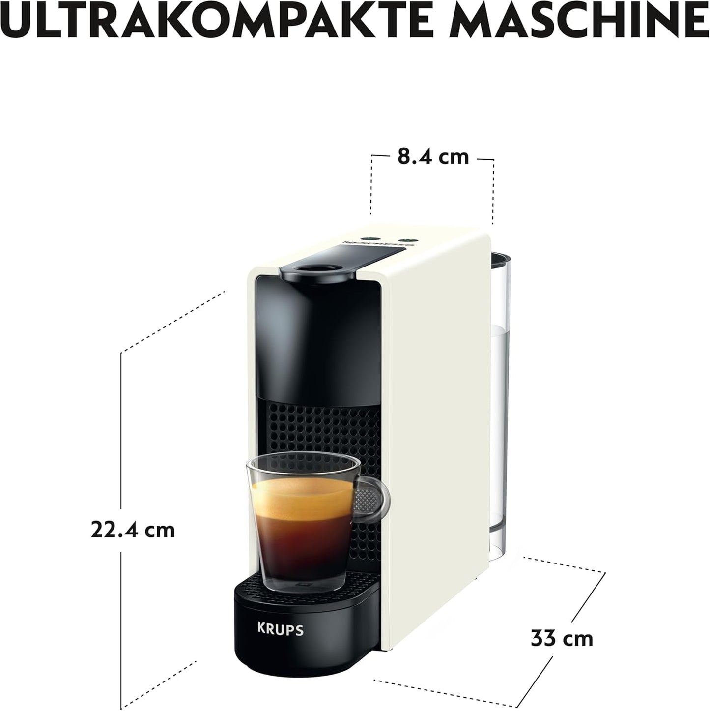 Essenza Mini Kaffeekapselmaschine, ohne Milchaufschäumer, Weiss
