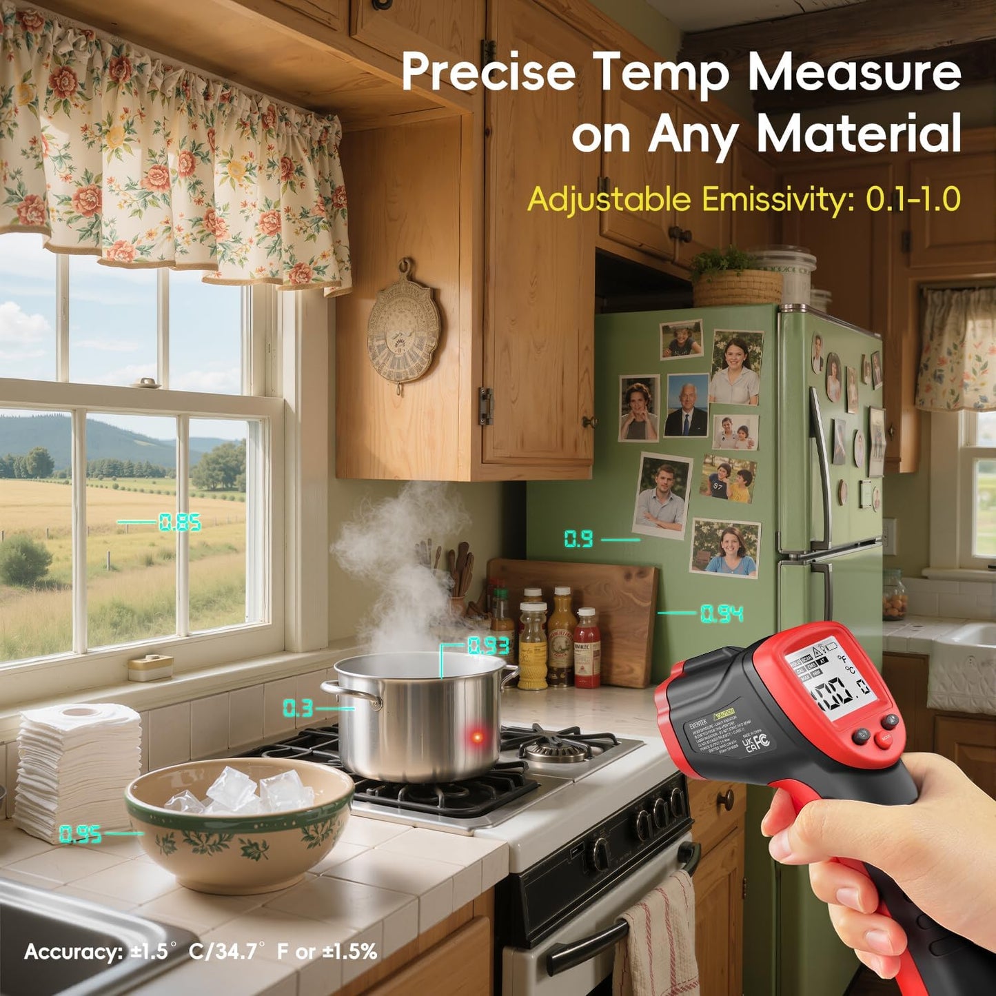 Digital Infrarotthermometer, rot--50°C~600°C (-58℉~1112℉)