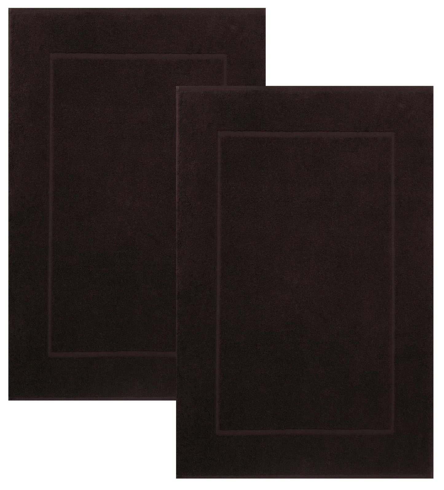2er-Set Badematten, 50x70 cm, 2x Badvorleger Dunkelbraun