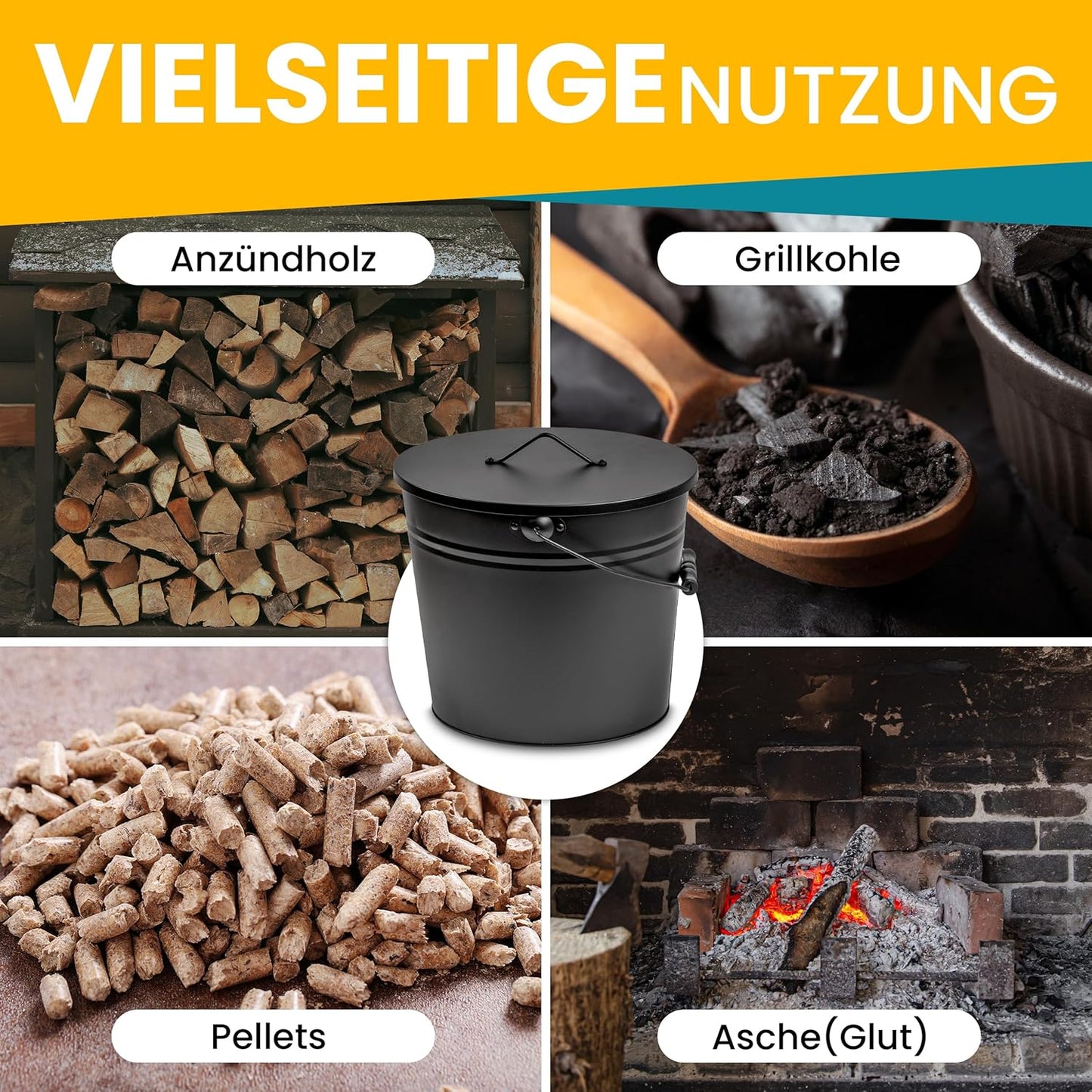 Ascheeimer mit Tragegriff
