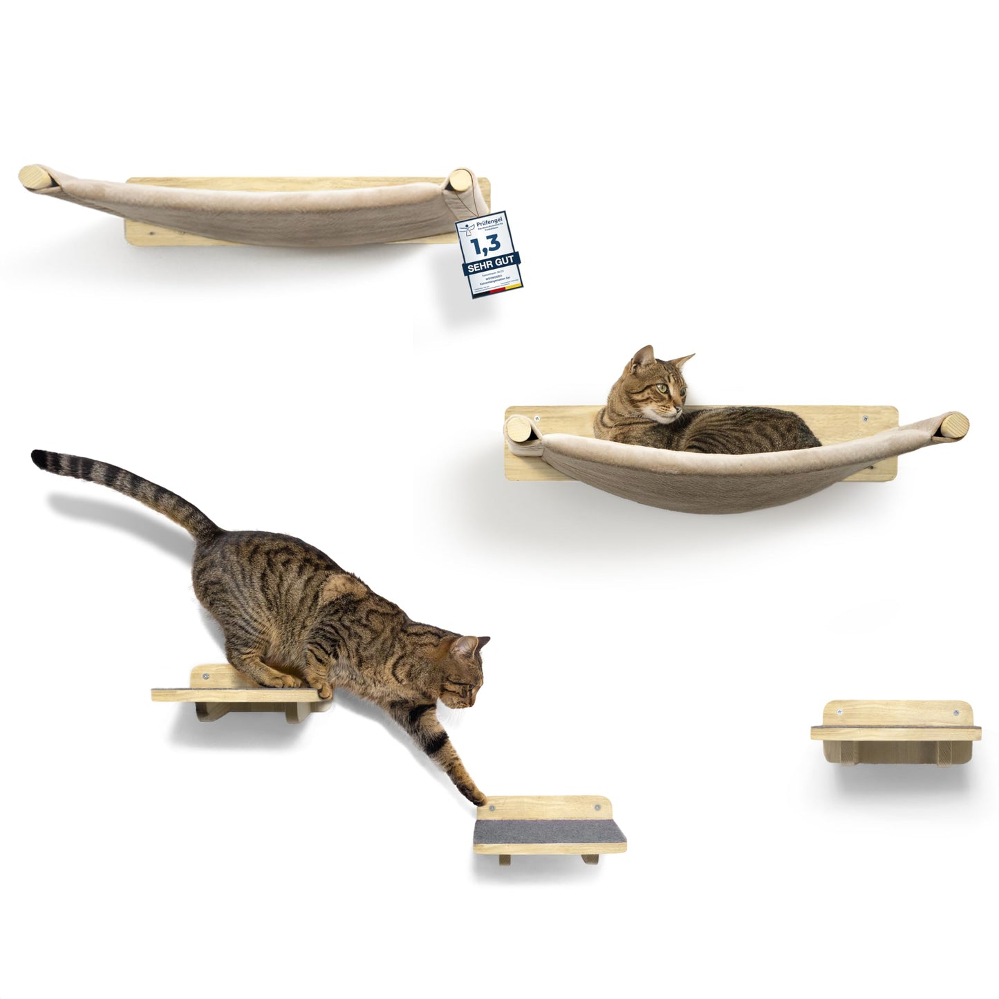 5-teilige Katzen-Kletterwand, Komplettset (5-teilig)