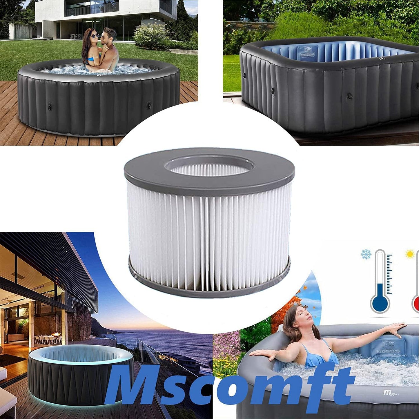12er-Set Ersatzfilter für MSPA Whirlpool, 12pcs