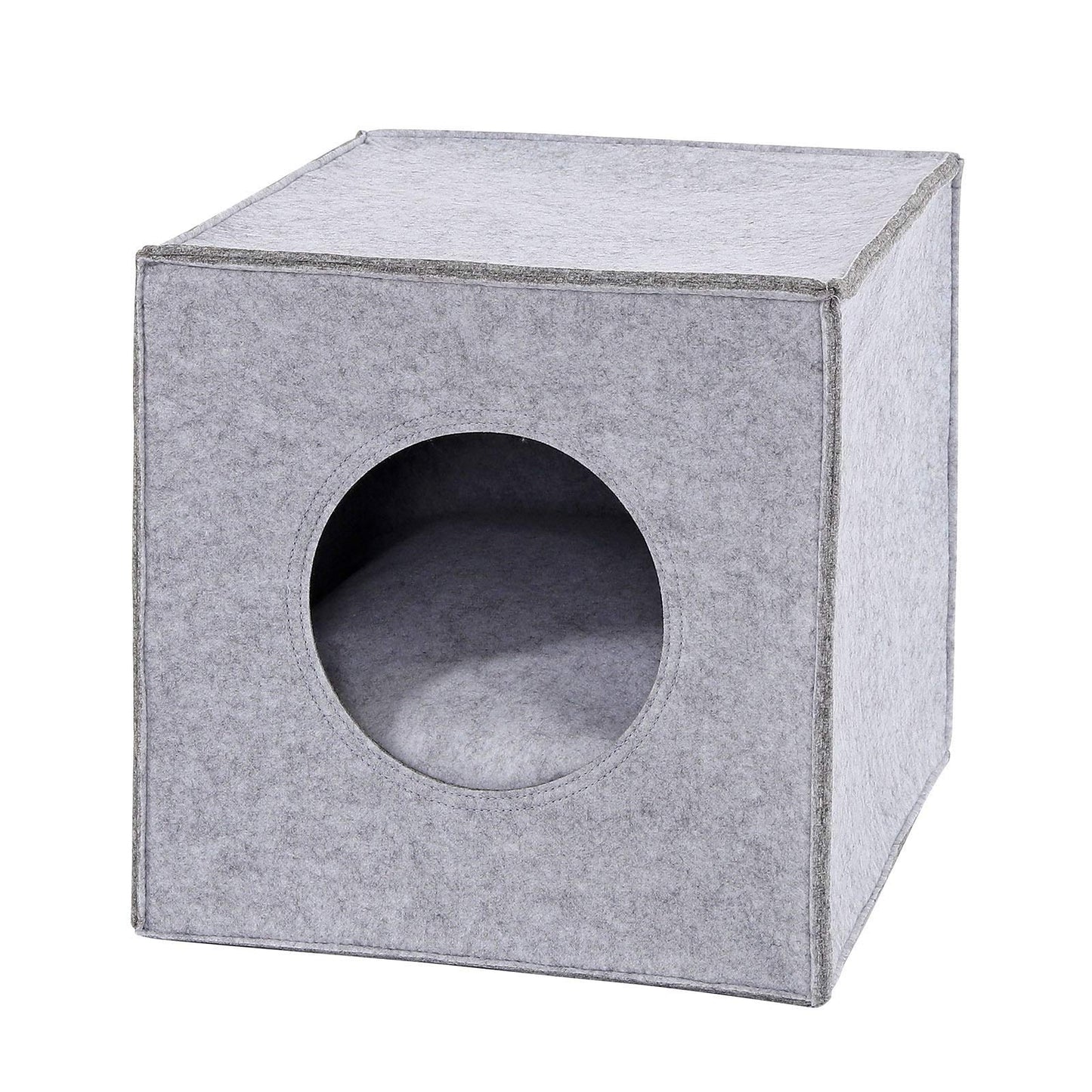 Katzenhöhle Regalsysteme, faltbar, Hellgrau L 37 x B 33 x H 33 cm (Packung mit 1) Mit Kissen